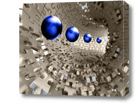 Картина 3D Шары в тоннеле