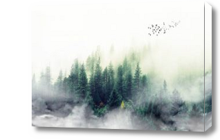 Картина Лес в тумане