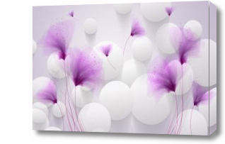 Картина 3D Шары и цветы